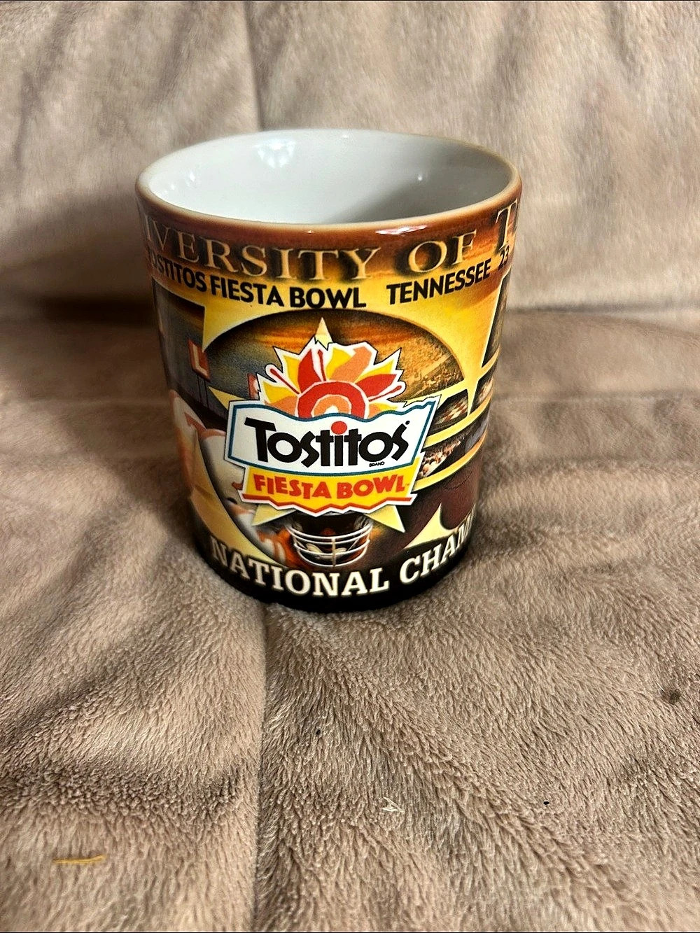 Tostitos Fiesta Bowl National Championship Tennessee vs Fl mug Orange & White Mu